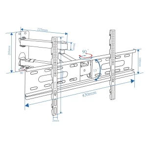 Esperanza tv-wall mount 008 erw008 for 26-70", max load 45kg, vesa 75x75-400x400mm, distance of tv from wall: 90-460mm, tilt adjustment up to 15°, hor Thumbnail 7
