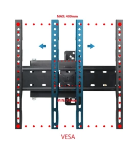 Esperanza tv-wall mount 008 erw008 for 26-70", max load 45kg, vesa 75x75-400x400mm, distance of tv from wall: 90-460mm, tilt adjustment up to 15°, hor Thumbnail 6