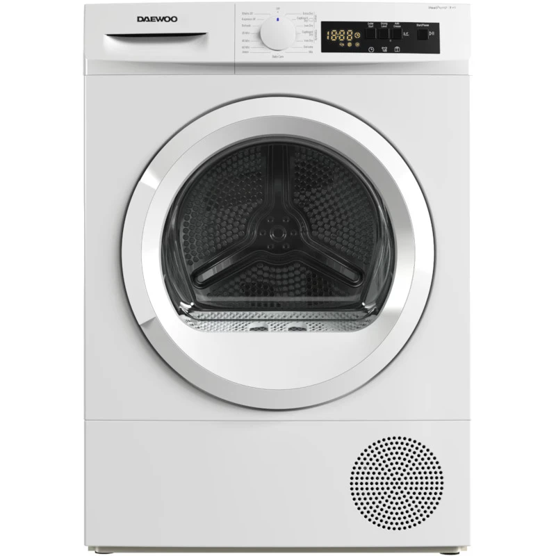 Uscator de rufe daewoo ddr-vh8a/e,  8 kg,  clasa e, control electronic, pompa de caldura, sistem de uscare cu senzor, afisaj led, childlock, 15 programe, alb 3