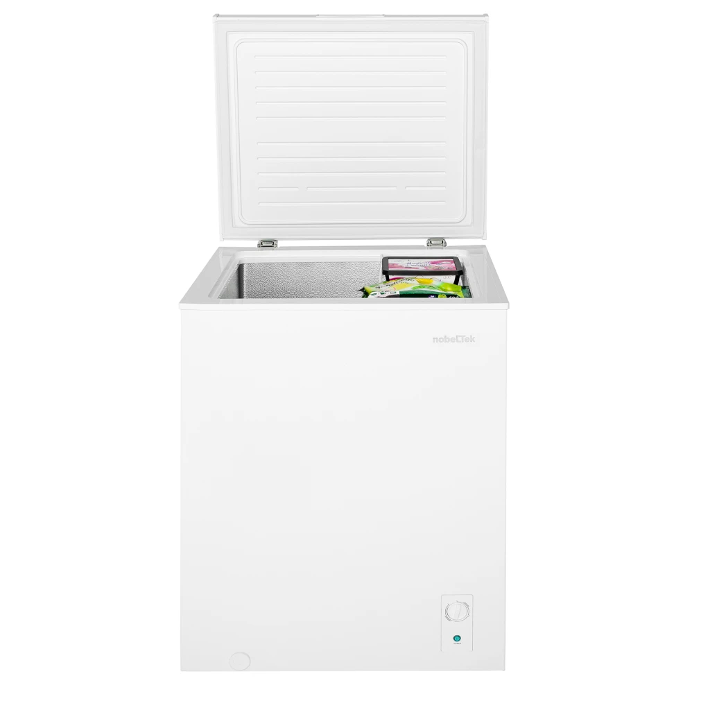 Lada frigorifica nobeltek ncf-143e, 142 l, control mecanic, iluminare led, termostat reglabil, functie conversie frigider/congelator, clasa e 6