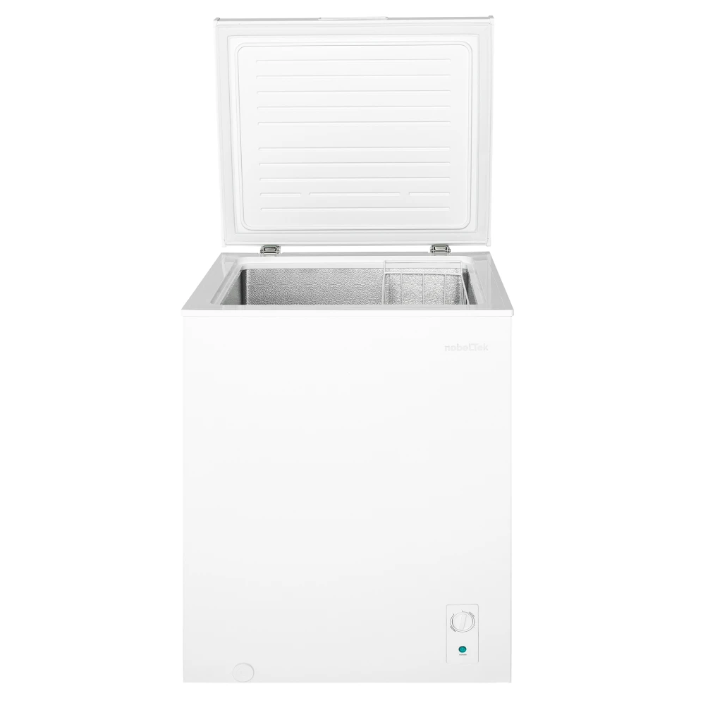 Lada frigorifica nobeltek ncf-143e, 142 l, control mecanic, iluminare led, termostat reglabil, functie conversie frigider/congelator, clasa e 5