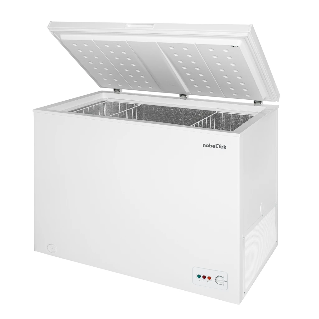 Lada frigorifica nobeltek ncf-295e, 293 l, control mecanic, termostat reglabil, iluminare led, functie conversie frigider-congelator, clasa e 8