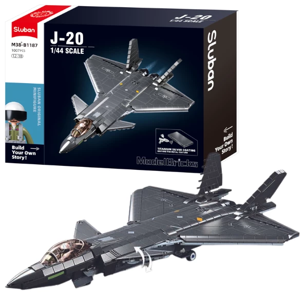 Set de construcție „avion invizibil stealth j20ss”, scara 1:44, 953 elem. 2