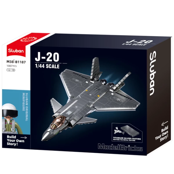 Set de construcție „avion invizibil stealth j20ss”, scara 1:44, 953 elem. 4