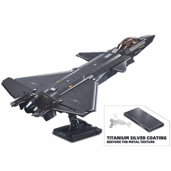 Set de construcție „avion invizibil stealth j20ss”, scara 1:44, 953 elem. 5