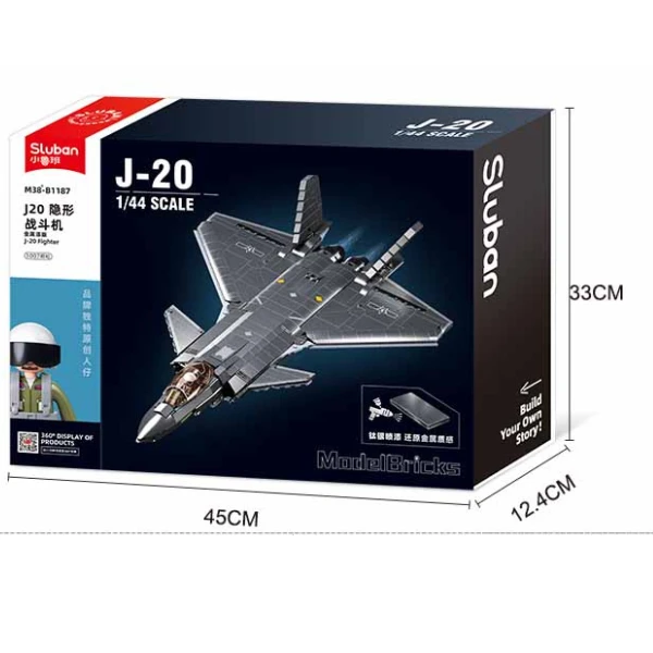 Set de construcție „avion invizibil stealth j20ss”, scara 1:44, 953 elem. 7