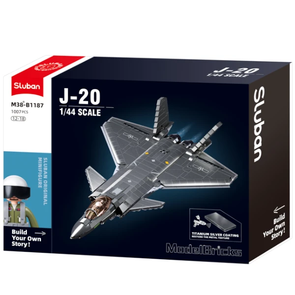 Set de construcție „avion invizibil stealth j20ss”, scara 1:44, 953 elem. 3