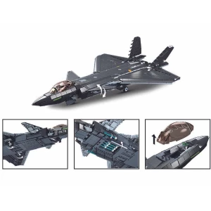 Set de construcție „avion invizibil stealth j20ss”, scara 1:44, 953 elem. Thumbnail 7