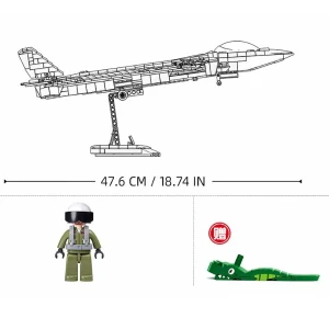 Set de construcție „avion invizibil stealth j20ss”, scara 1:44, 953 elem. Thumbnail 4