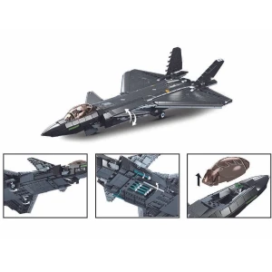 Set de construcție „avion invizibil stealth j20ss”, scara 1:44, 953 elem. Thumbnail 6