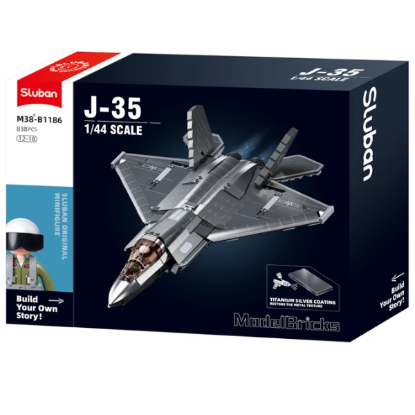Set de construcție „avion invizibil stealth j35”, scara 1:44, 812 elem. 3