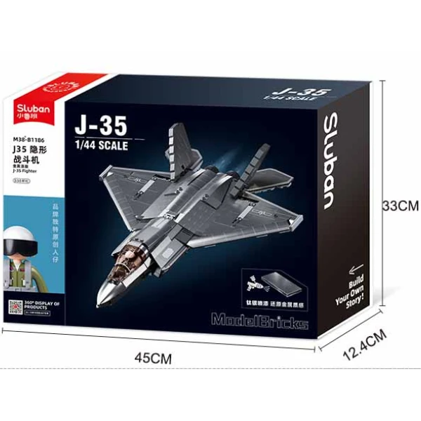 Set de construcție „avion invizibil stealth j35”, scara 1:44, 812 elem. 7
