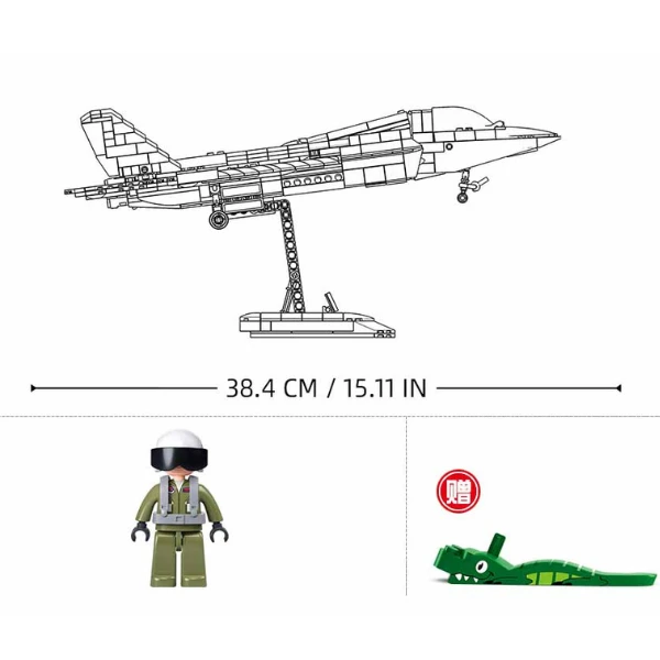 Set de construcție „avion invizibil stealth j35”, scara 1:44, 812 elem. 4