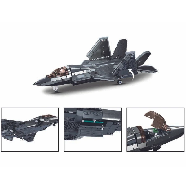 Set de construcție „avion invizibil stealth j35”, scara 1:44, 812 elem. 6