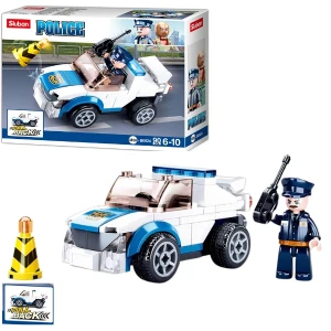 Set de construcție ”mașină de poliție” cu inerție, 90 elem.