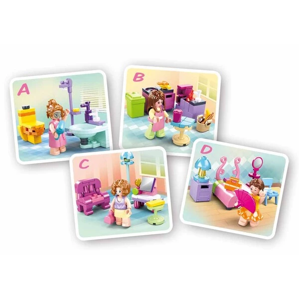 Set de construcție ”camere”, 4 modele, de la 42 pînă la 56 elem. 4