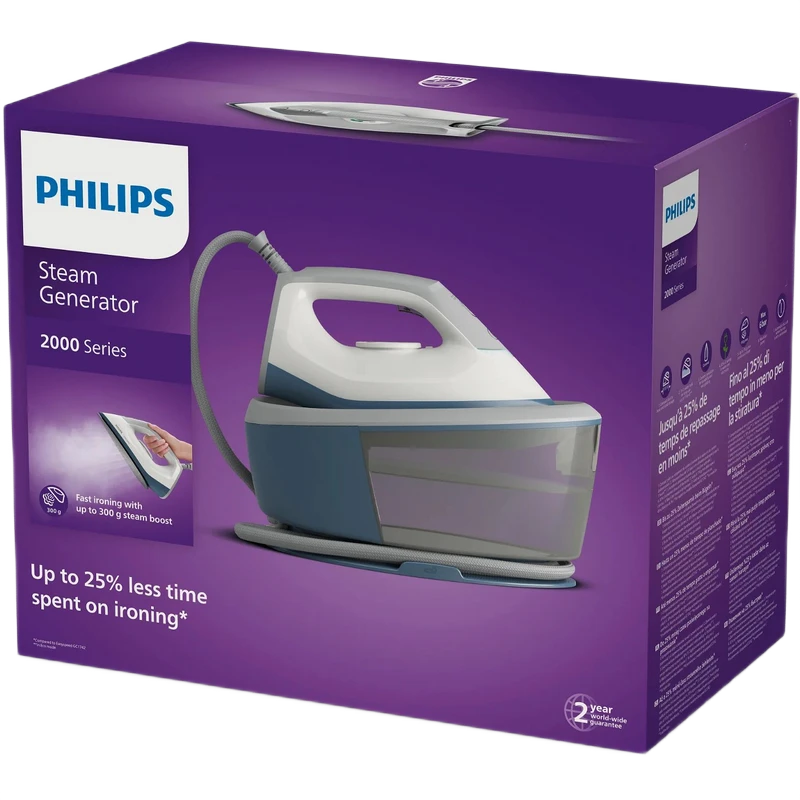 Утюг с парогенератором philips psg2000/20, 2400вт, белый | синий 2