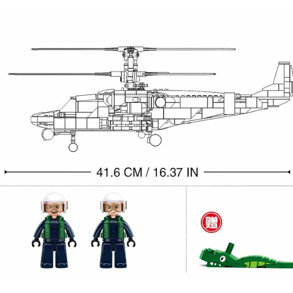 Set de construcție „avion de luptă ka-52s”, scara 1:35, 913 elem. 3