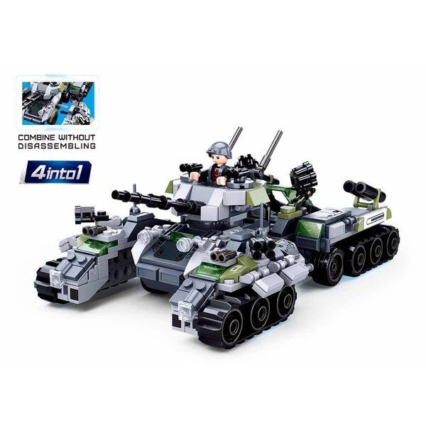Set de construcție ”tanc cosmic”, 4 modele care se asamblează în 1 4