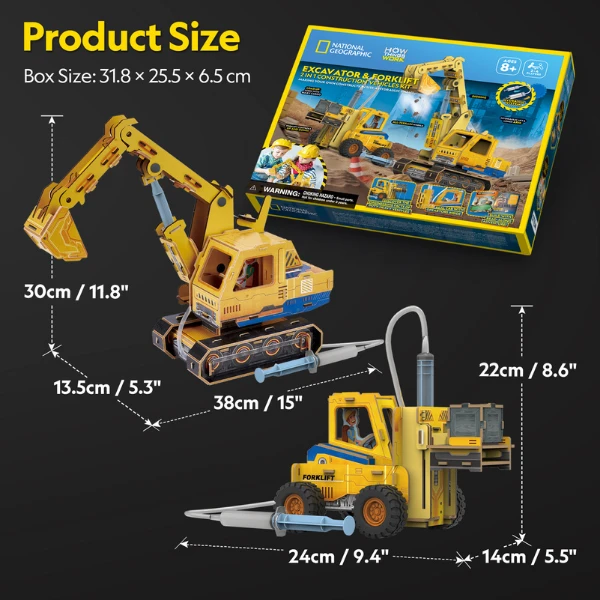 3d puzzle „excavator și stivuitor” 5