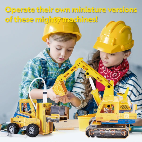 3d puzzle „excavator și stivuitor” 8