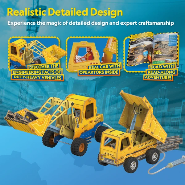3d puzzle „mini încărcător și camion basculant” 5