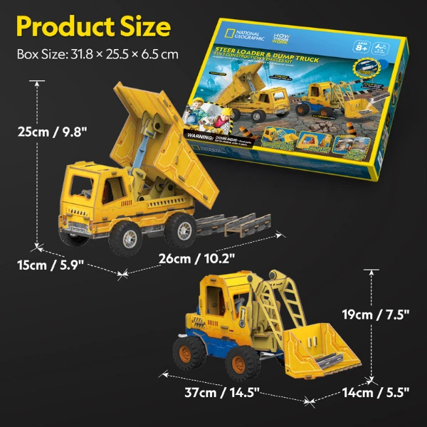 3d puzzle „mini încărcător și camion basculant” 6