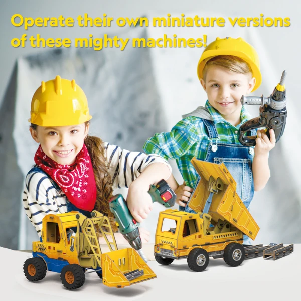 3d puzzle „mini încărcător și camion basculant” 8
