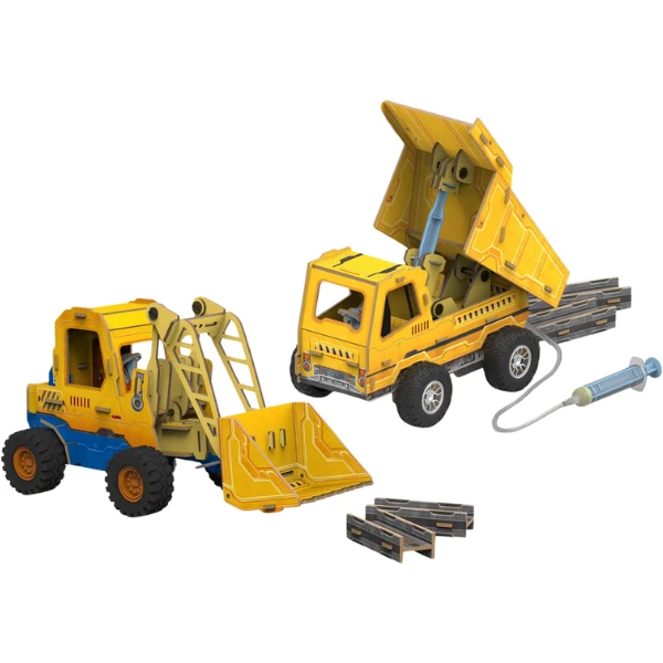 3d puzzle „mini încărcător și camion basculant” 2