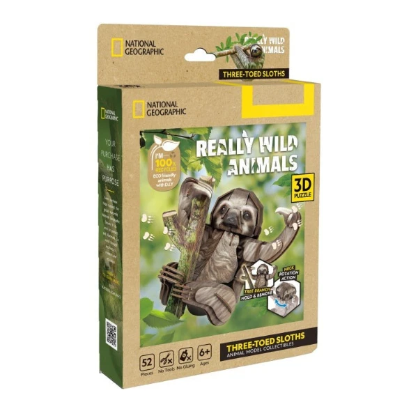3d puzzle "leneș cu trei degete", 52 elemente 3