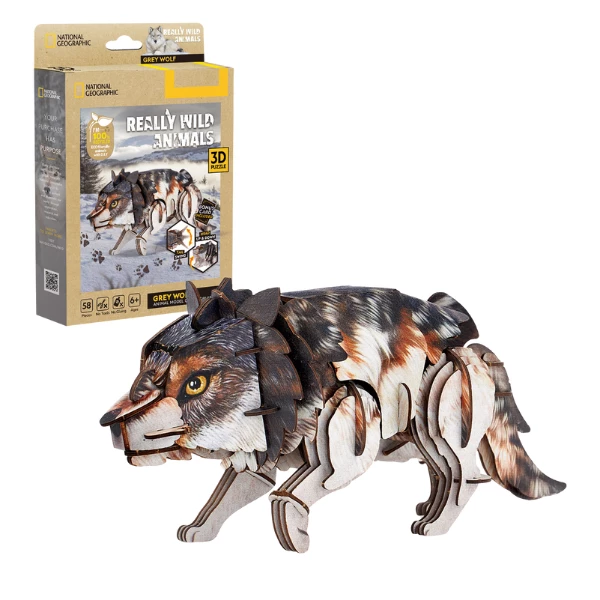 3d puzzle "lupul gri", 58 elemente 2