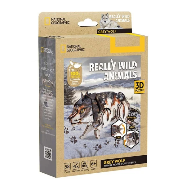 3d puzzle "lupul gri", 58 elemente 3