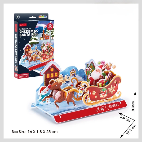 3d puzzle "sania lui moș crăciun", 19 elem. 4