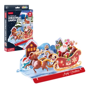 3d puzzle "sania lui moș crăciun", 19 elem.