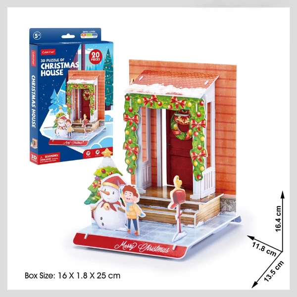 3d puzzle "casa de crăciun", 20 elem. 4