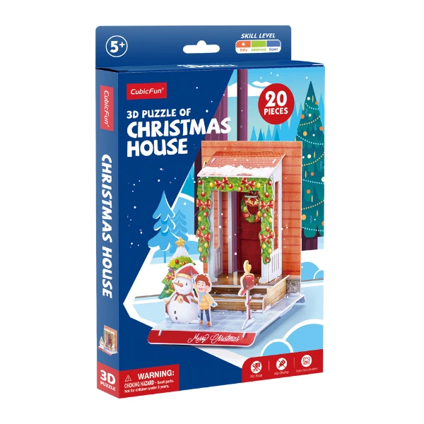 3d puzzle "casa de crăciun", 20 elem. 3