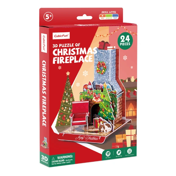 3d puzzle "șemineu de crăciun", 24 elem. 3