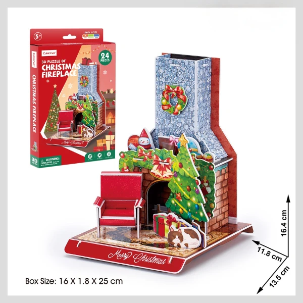 3d puzzle "șemineu de crăciun", 24 elem. 4