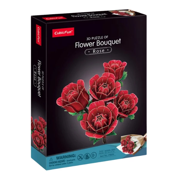 3d puzzle "buchet de flori – trandafiri roșii", 312 elem. 4