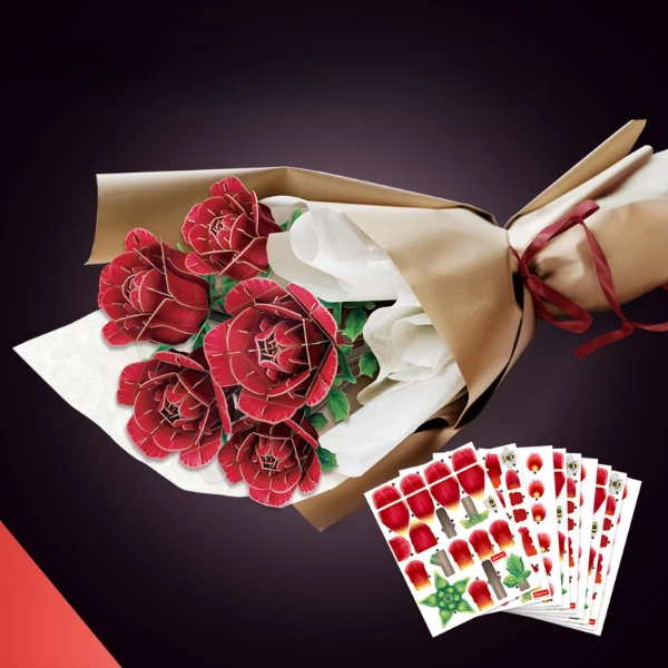 3d puzzle "buchet de flori – trandafiri roșii", 312 elem. 6