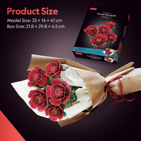 3d puzzle "buchet de flori – trandafiri roșii", 312 elem. 8