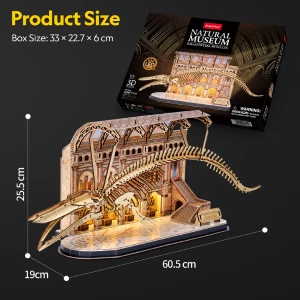 3d puzzle "muzeul de științe naturale – balena albastră" cu iluminare led, 222 elem. Thumbnail 9