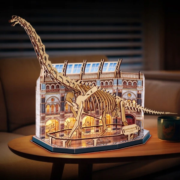 3d puzzle "muzeul de științe naturale – brachiosaurus" cu iluminare led, 216 elem. 4