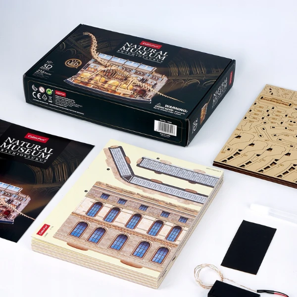 3d puzzle "muzeul de științe naturale – brachiosaurus" cu iluminare led, 216 elem. 7