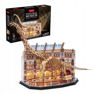 3d puzzle "muzeul de științe naturale – brachiosaurus" cu iluminare led, 216 elem.