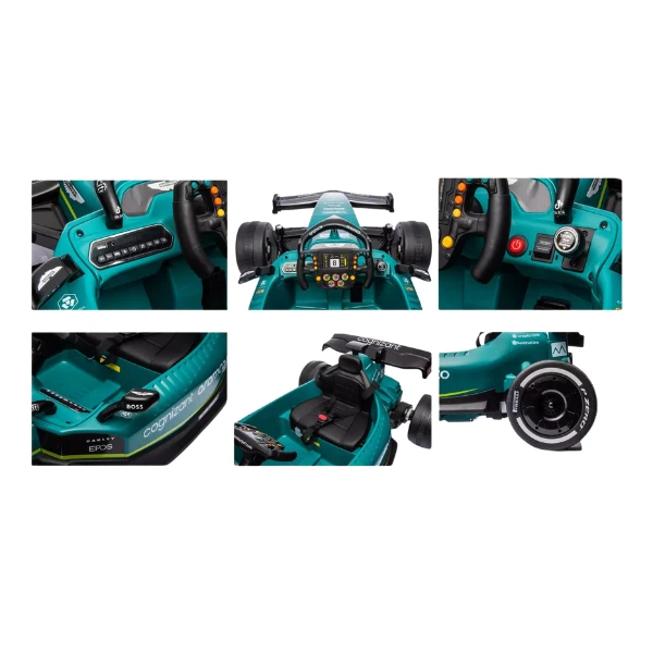 Kart electric aston martin, 12v7ah, motor 550x2, roți eva 6
