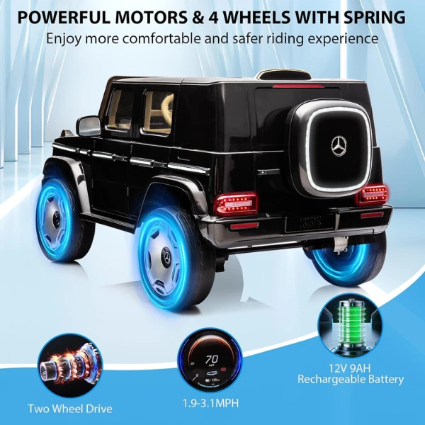 Masinuta electrica mercedes benz eqg, 12v9ah, motor 550wx2, roți eva, scaune din piele 18