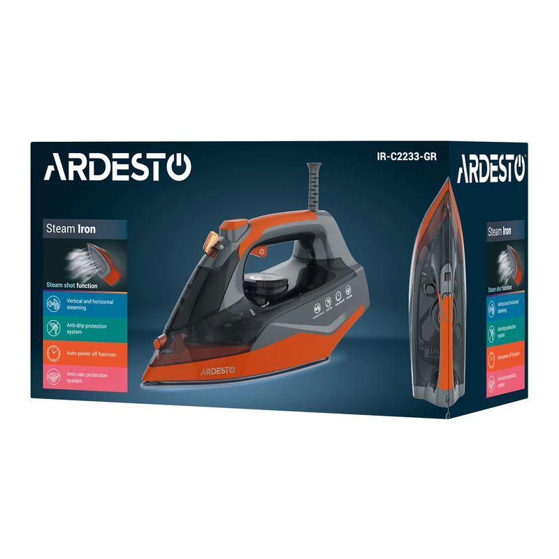 Fier de călcat ardesto ir-c2233-gr, 2200w, negru | portocaliu 6