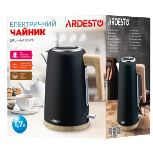 Электрочайник ardesto ekl-f420bwd, чёрный Thumbnail 2