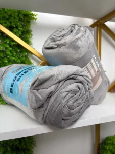 Комплект из 3 предметов постельного белья серого цвета из велюра для кровати 160×200 см10-ms3-12-pr2)